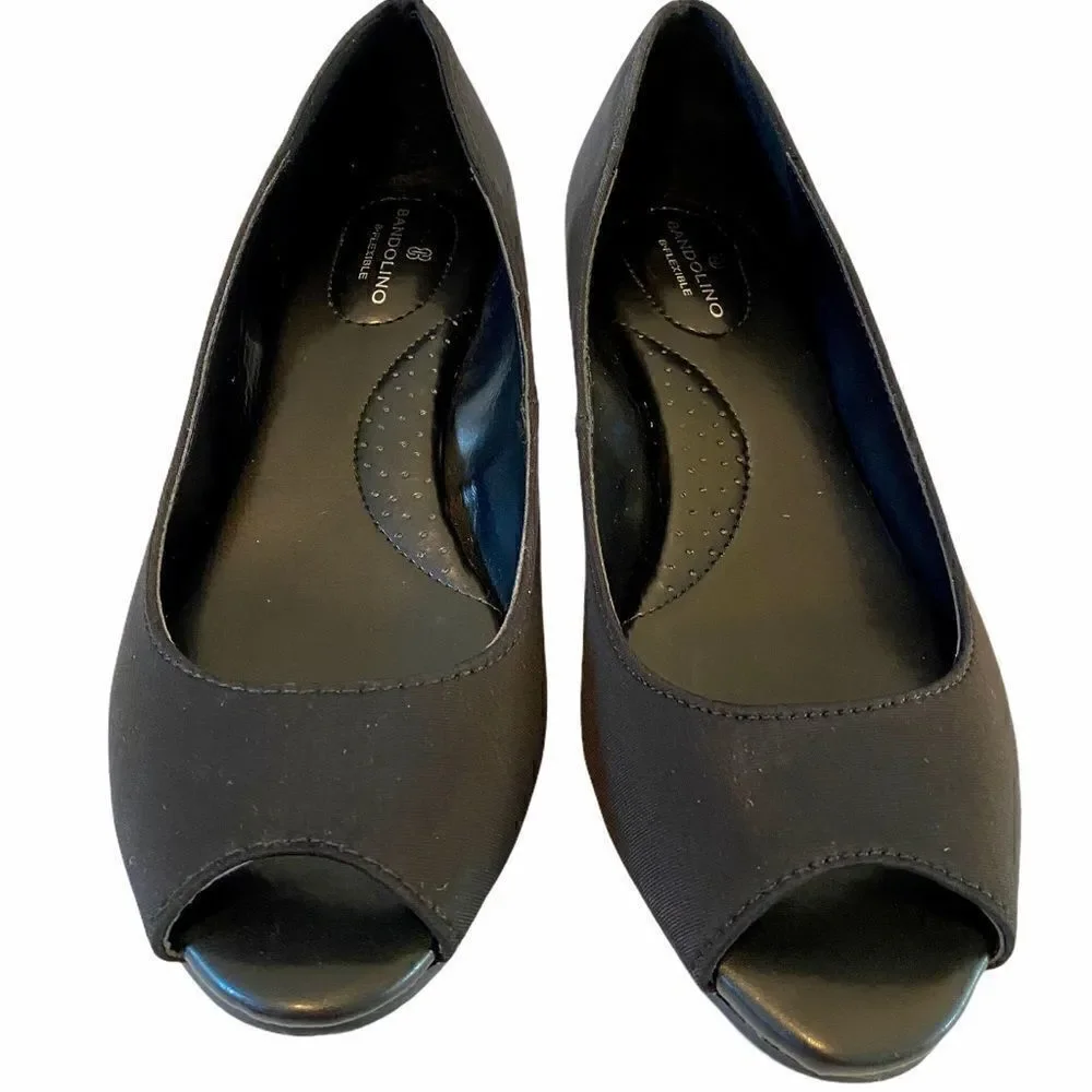 Bandalino  Flexible Black Open Toe  Wedge.